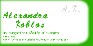alexandra koblos business card